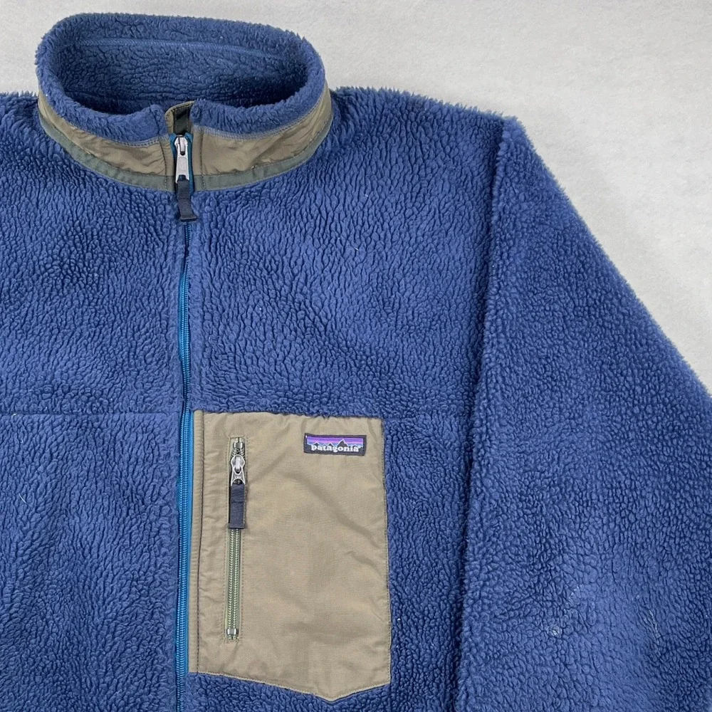 VTG Patagonia Classic Retro-X Fleece Jacket Mens XXL Blue Green Full Zip 23055
